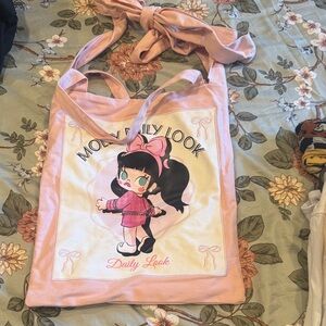 Daily Look Pink Graphic Tote Bag